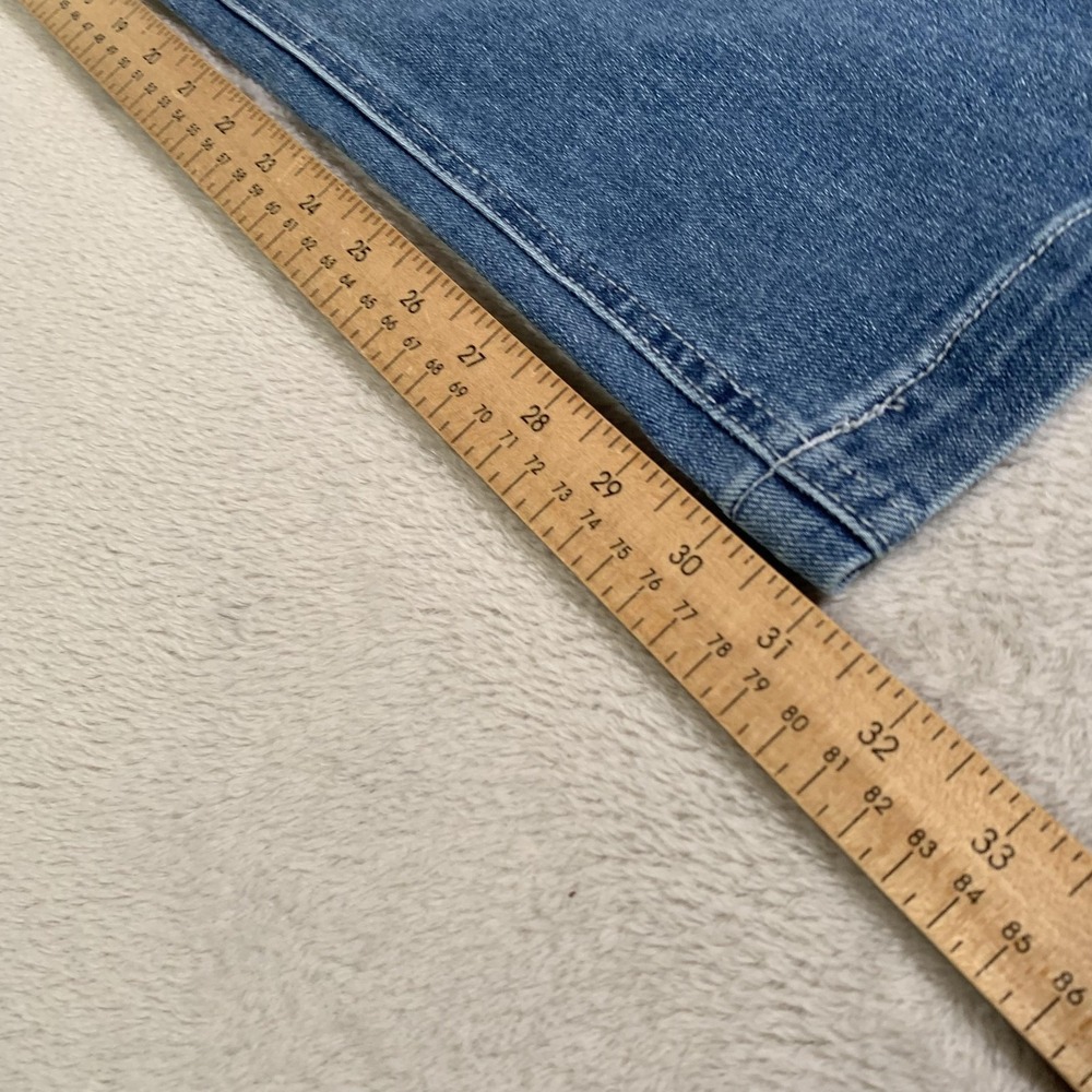 Juicy Couture Lunita Wide Leg Jeans Juniors 7/28 Blue Wash High Rise Rhinestone - Picture 9 of 16